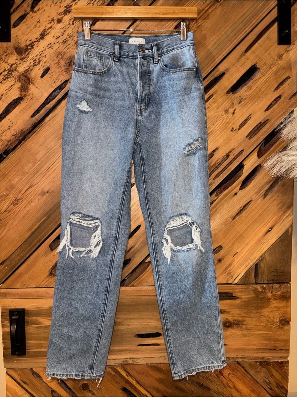 PacSun Dad Jeans Washed Light Blue Ripped